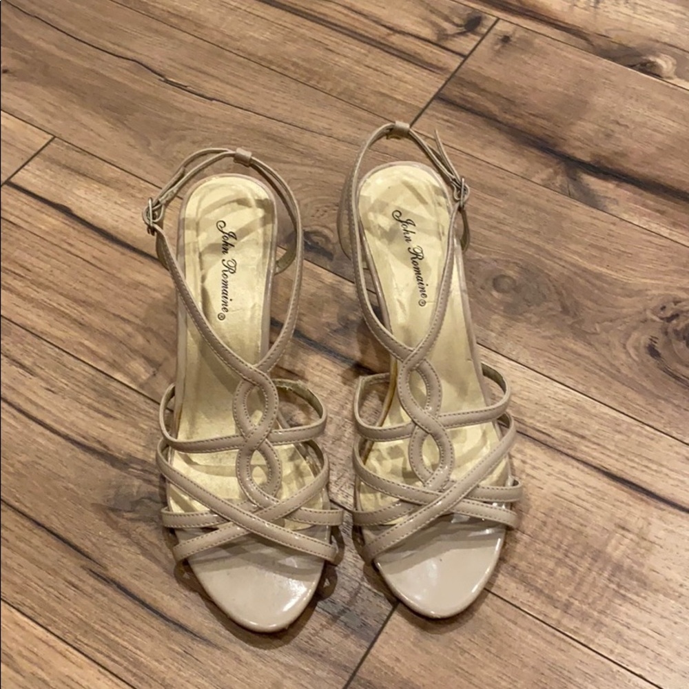 Iris Bernstein Nude Strappy Heeled Sandals
